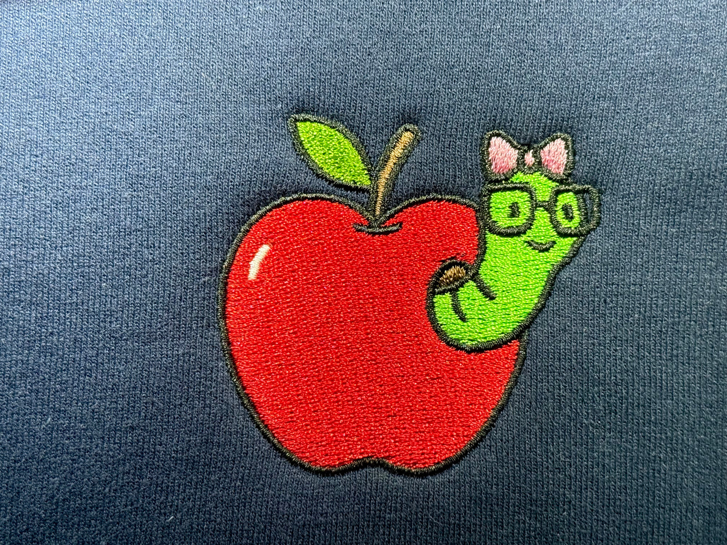 Apple Nerd Worm with Bow