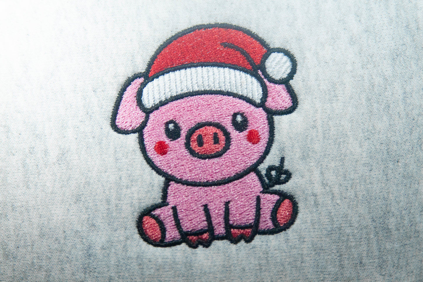 Pig wearing Christmas Hat
