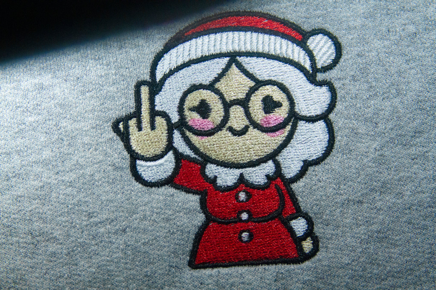 Mrs. Claus Giving Middle Finger