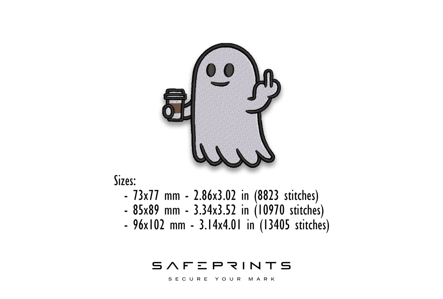 Ghost with Coffee & Giving Middle Finger