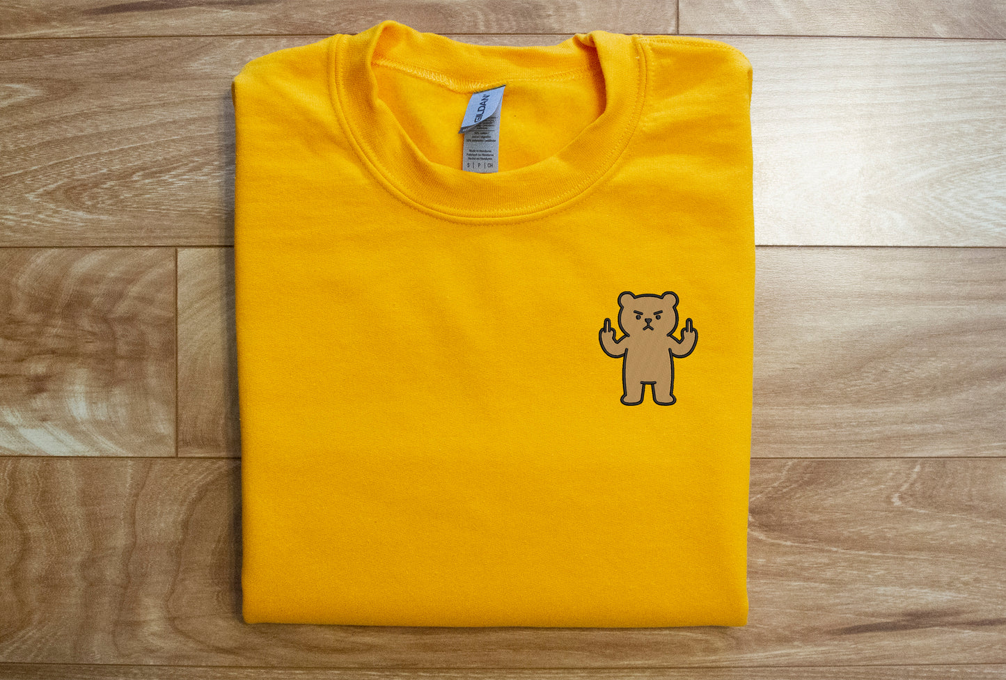 Mean Bear Giving Middle Finger