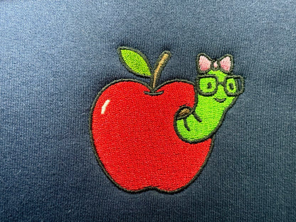 Apple Nerd Worm with Bow