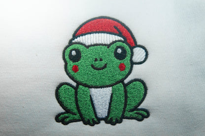 Cute Frog wearing Christmas Hat