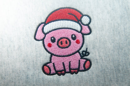 Pig wearing Christmas Hat