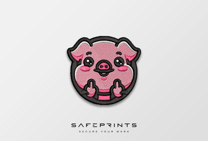 Pig Giving Middle Finger