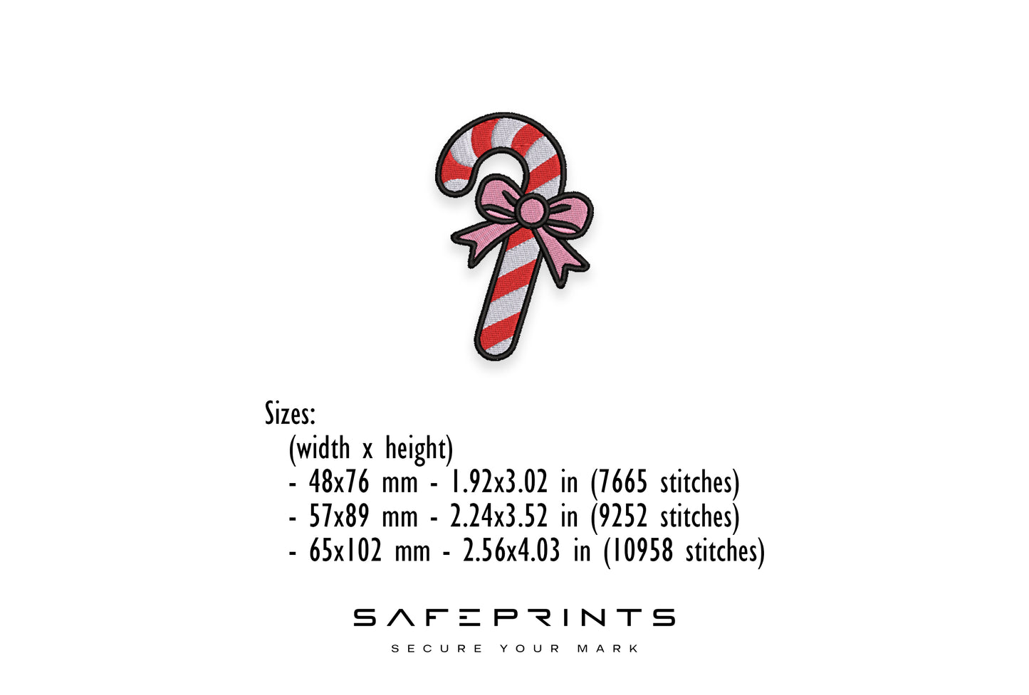 Candy Cane with Bow