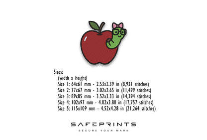 Apple Nerd Worm with Bow