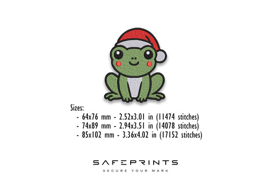 Cute Frog wearing Christmas Hat