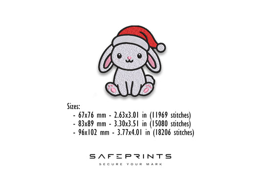 Bunny wearing Christmas Hat