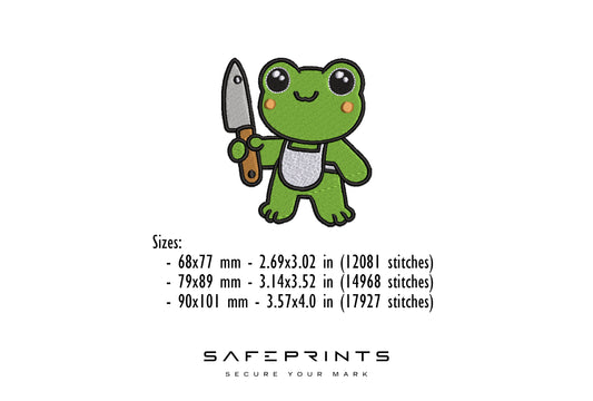 Frog Holding Knife