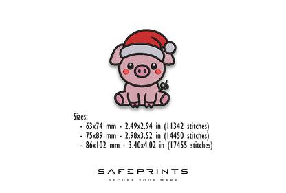 Pig wearing Christmas Hat