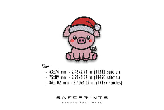 Pig wearing Christmas Hat