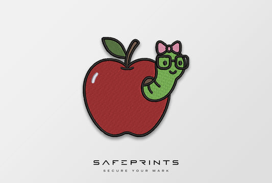 Apple Nerd Worm with Bow