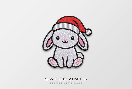 Bunny wearing Christmas Hat