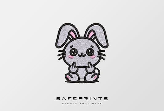 Cute Bunny Giving Middle Finger