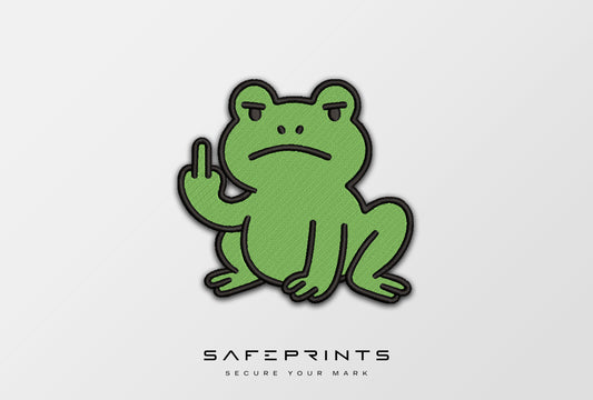 Mean Frog Giving Middle Finger