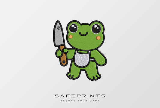 Frog Holding Knife