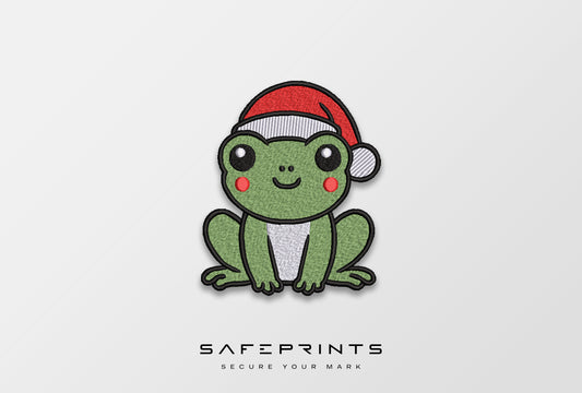 Cute Frog wearing Christmas Hat