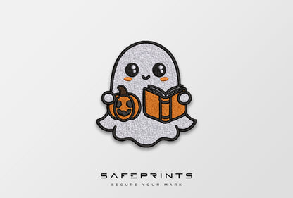Ghost with Pumpkin & Book