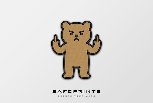Mean Bear Giving Middle Finger