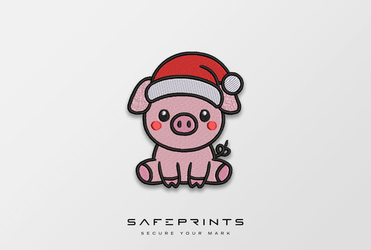 Pig wearing Christmas Hat